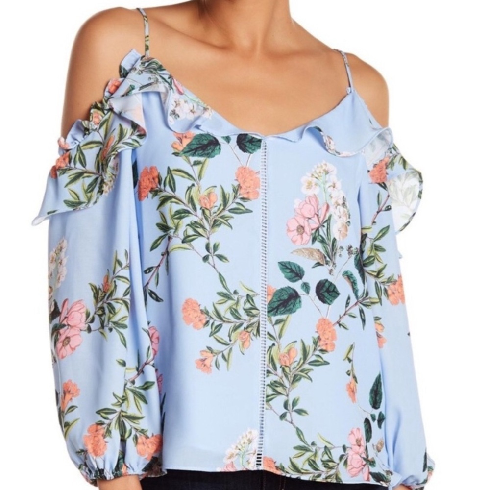 PaRkER V-nEck L0nG SleEve C0ld-sh0ulDer T0p